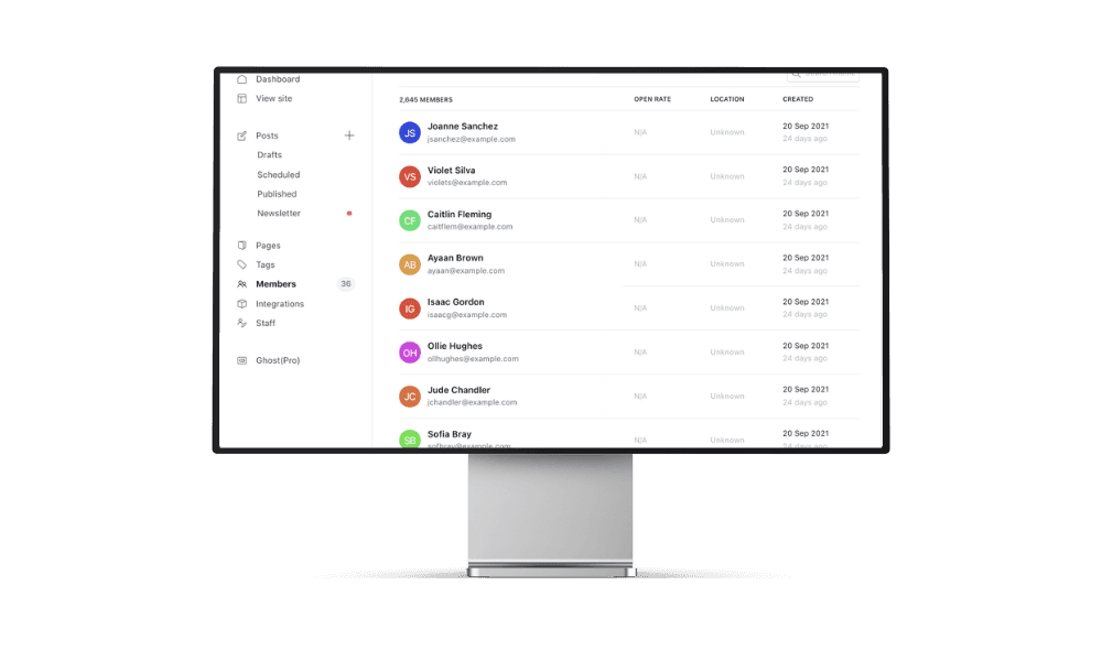 Ghost CMS Interface